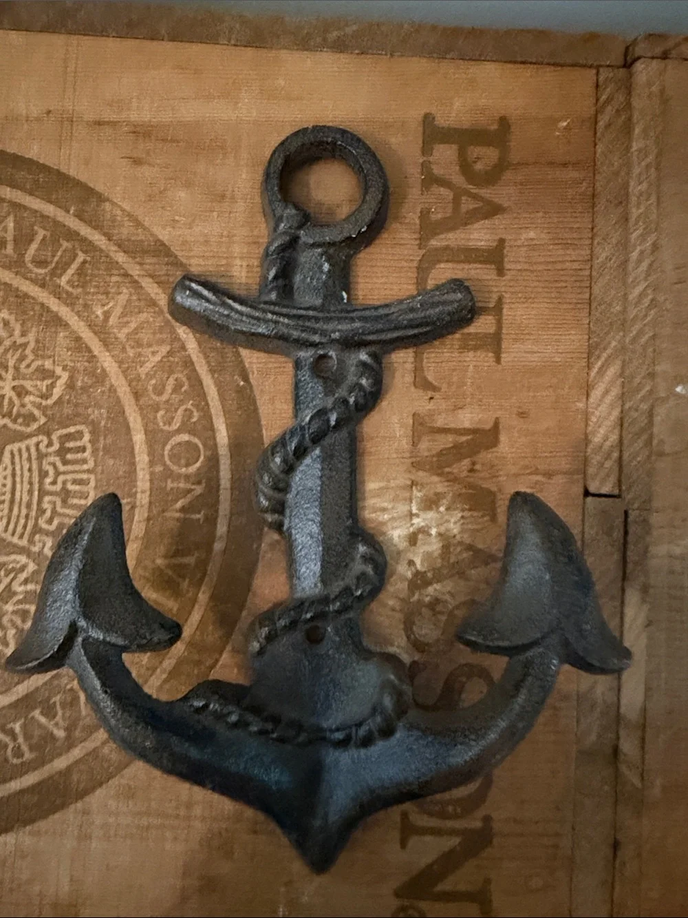 Rustic Anchor Wall Hook - Cast Iron